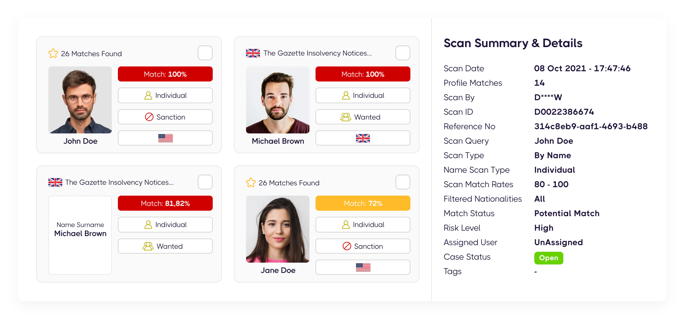 screenshot of Sanction Scanner